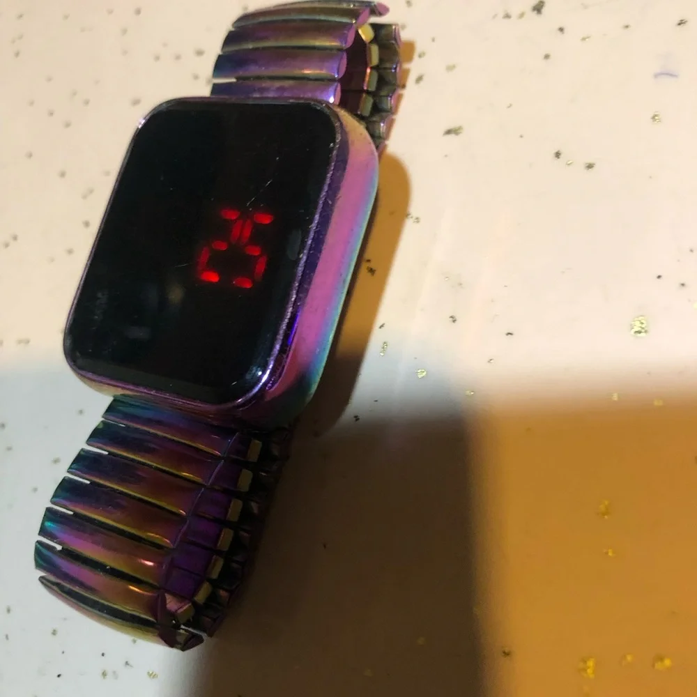 Iridescent Rainbow LED Digital Watch - Unbranded